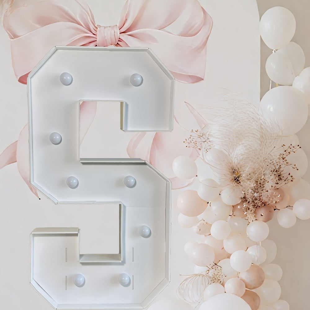 Marquee Letter Lights 3ft LED Light Up Letters for Weddings, Proposals & Celebrations - Cool White Lighted KT Board DIY Display Frame