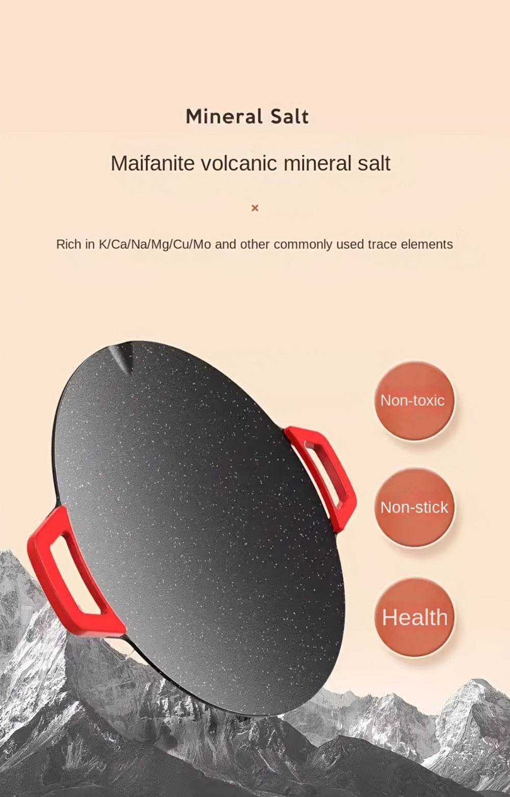 Electric Griddle Maifan Stone Non-Stick Coating 5-Speed Temperature Control - Indoor Electric Baking Pan with Red Handle, Easy Clean, for Pancakes Eggs Steak BBQ - 18¡±/19¡±/Square 26.9¡±