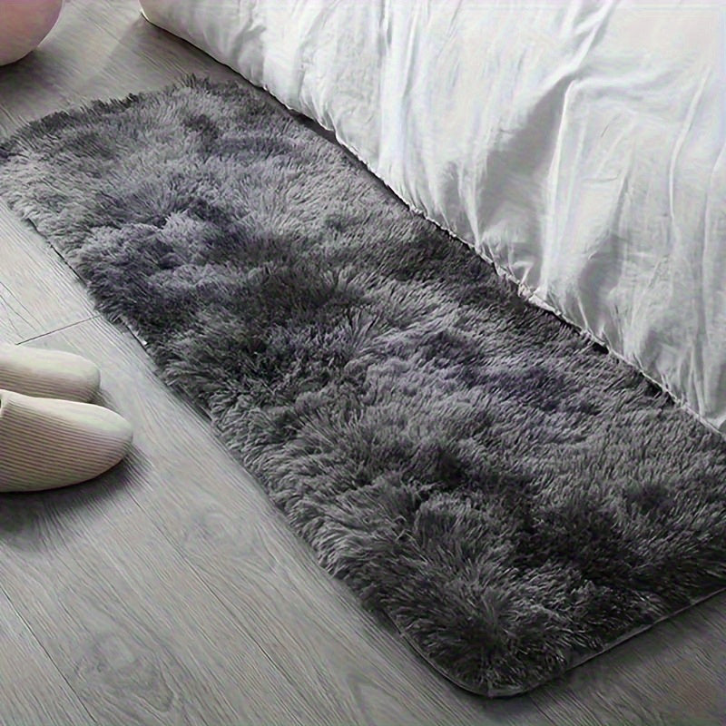 Tie-Dye Knotted Fluffy Mat Super Soft Thickened ¨C Cozy Indoor Area Rug for Living Room, Bedroom & Office, Stylish Floor Covering 15.74x47.24 in ¨C Dark Gray, Light Grey, Pink, White, Purple