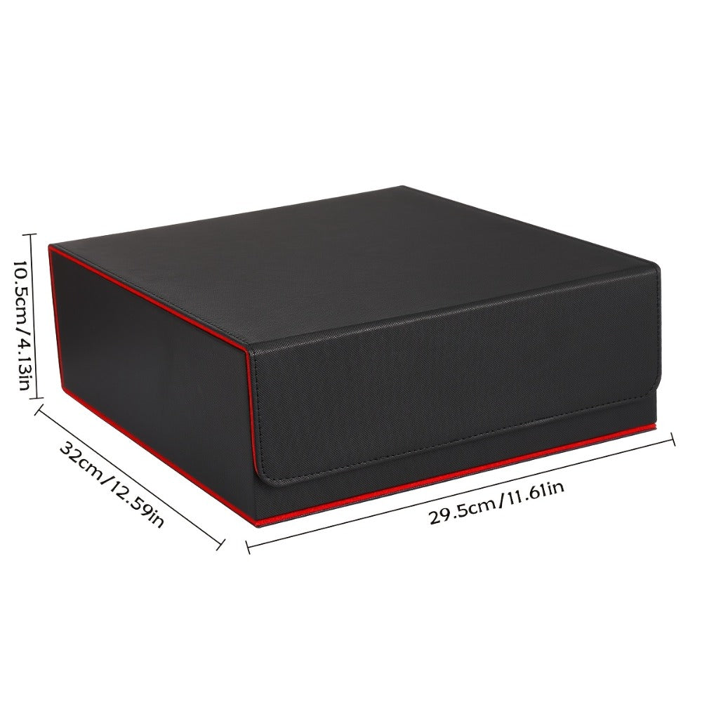 Trading Card Storage Box 4-Row Magnetic Lid with 24 Color Dividers & 4 Card Sleeves Holds 3000+ Cards Perfect Gift for TCG Collectors