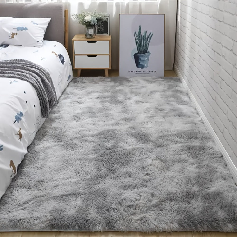 Plush Area Rug Tie-Dye & Solid Color - 100% Polyester Soft Fluffy Anti-Slip Machine Washable Carpet | Luxury Bedroom, Living Room & Sofa Floor Mat | Upscale Home Decor Rug in Multiple Colors & Sizes