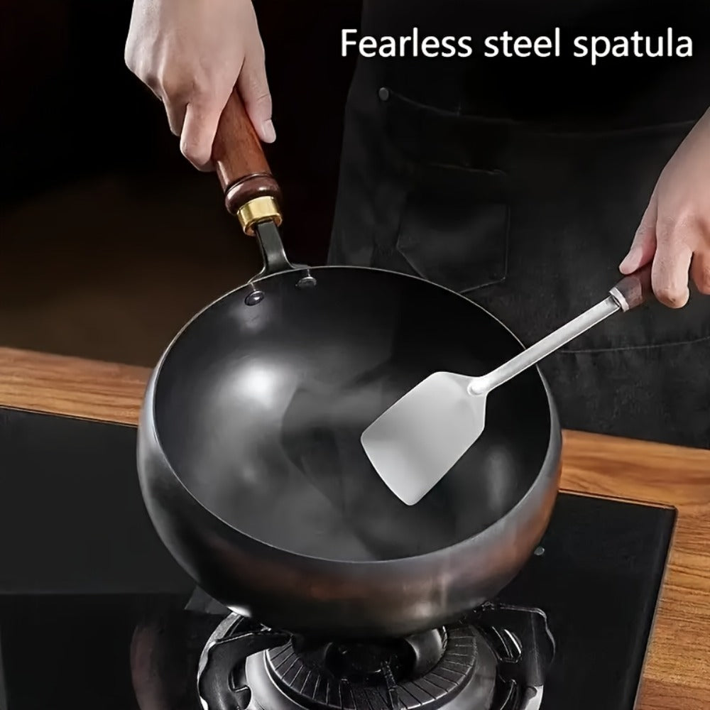 Cast Iron Wok 9.45 Inch Japanese Uncoated Iron Frying Pan Round Bottom Stir Fry Pan with Lid for Gas Stove Induction Cooker Seasoned Cookware for Home Kitchen