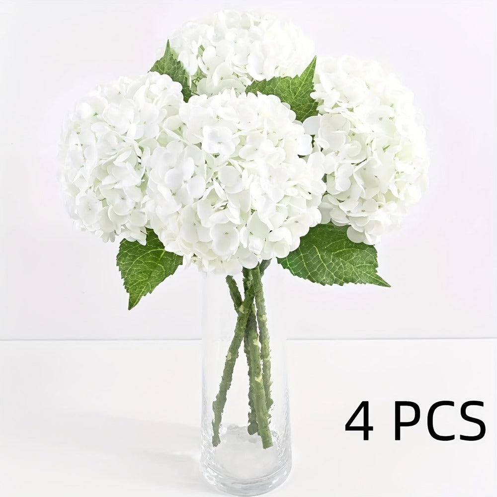 Real Touch Hydrangea Artificial Flowers 4/8pcs 21 Inch Full Latex Faux Hydrangea Stems for Wedding Table Centerpiece, Party Floral Arrangements, Home Vase Decor
