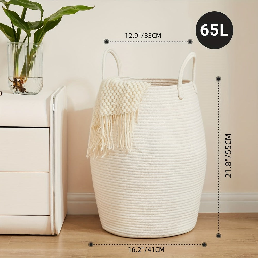 Laundry Hamper Basket Large Bohemian Foldable Clothes Hamper with Extended Handle - Fabric Oval Storage Bin for Bedroom Dorm Hotel, Space-Saving Tall Cloth Basket 22 Inch, Collapsible Laundry Basket