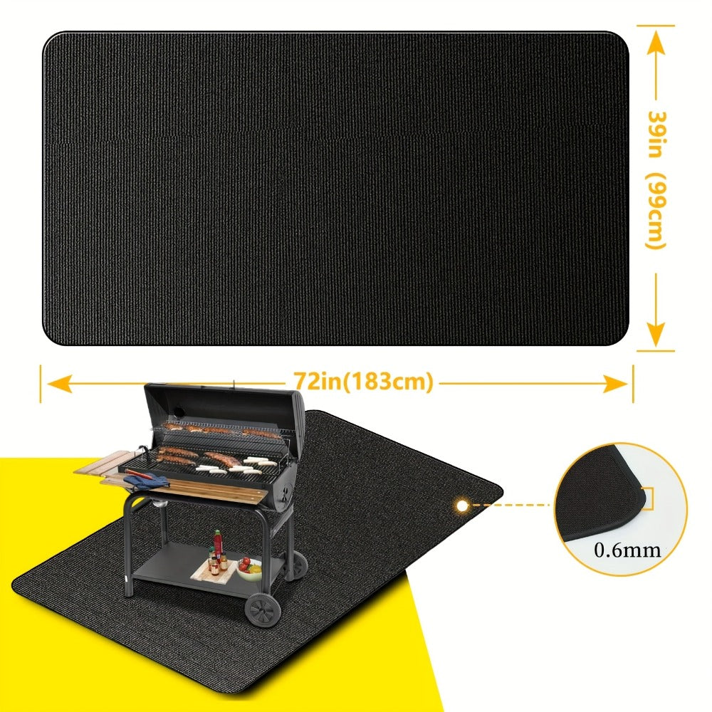 Grill Mat Fire Resistant BBQ Pad ¨C Oversized Under Grill Mat 2000¡ãF Heat Resistant, Waterproof Oil-Resistant Deck Protector for Outdoor Grilling, Fireplace & Fire Pit ¨C 60x48, 72x39, 76x51 Inches