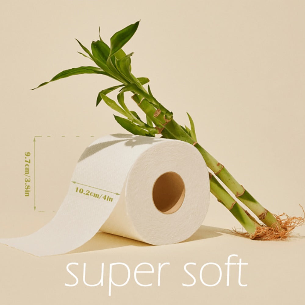 Bamboo Toilet Paper 24 Rolls 3-Ply 300 Sheets Per Roll Tree-Free Hypoallergenic Septic Safe Flushable Soft Strong Fragrance-Free BPA-Free Eco-Friendly Bathroom Tissue RV Travel Home Use
