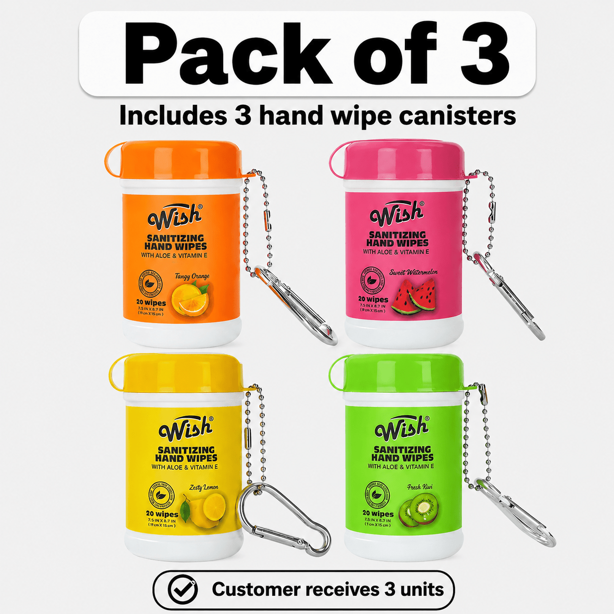 Disposable Hand Wipes Assorted Packs - Portable Travel Size Hand Cleaning Wipes for Everyday Use | Compact Scented Wipes for Purse, Bag, Office, Home & Outdoor | Available in 1, 2, 3, 4, 6 & 8 Packs