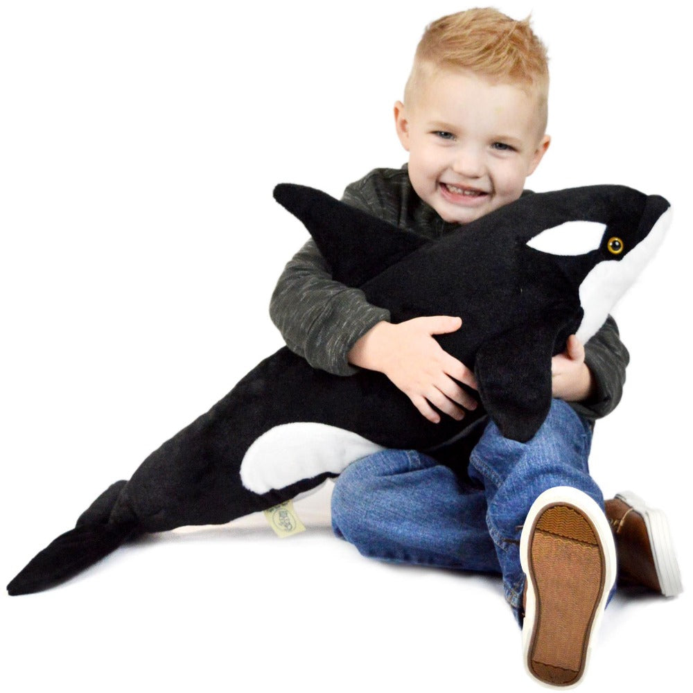 Orca Stuffed Animal 28 Inch Giant Plush Toy - Realistic Killer Whale Plushie Soft Ocean Animal Gift for Kids by Viahart, Octavius The Orca Blackfish