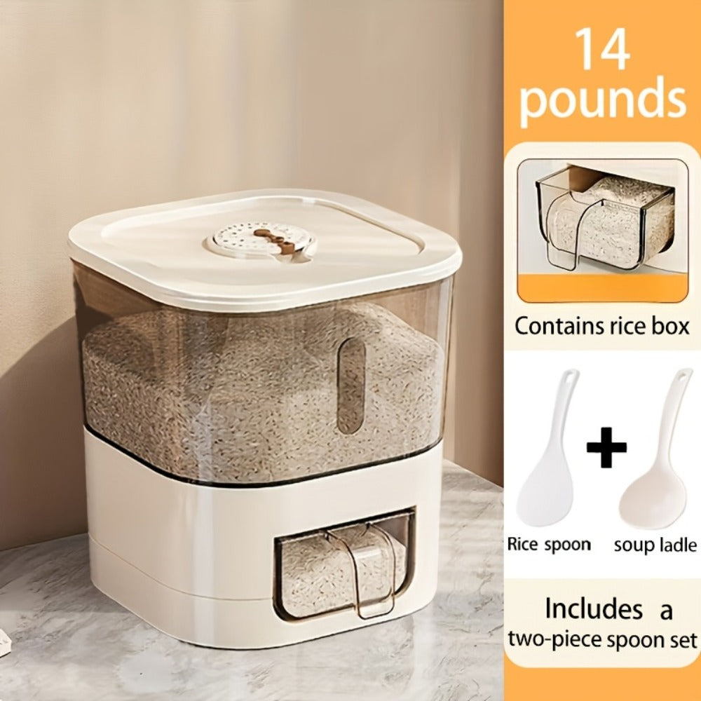 Airtight Rice Container with Measuring Cup | Large Capacity Moisture-Proof Rice Dispenser for Rice, Grains, Flour, Pet Food ¨C BPA-Free Kitchen Food Storage