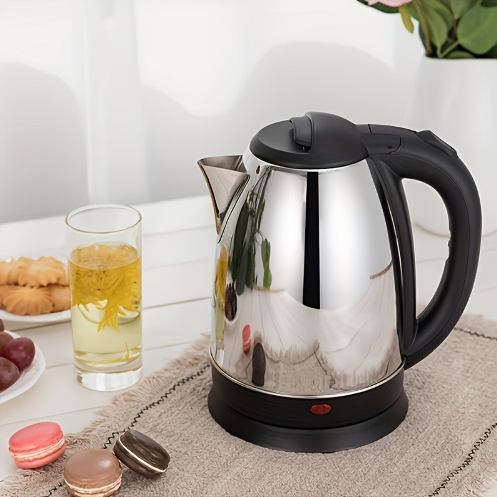 Electric Kettle Stainless Steel 2L Large Capacity 67.63oz with Auto Shut-Off, LED Indicator, BPA-Free Double Wall, Fast Boiling for Coffee & Tea ¨C Black Hot Water Kettle for Home, Office & Dorm