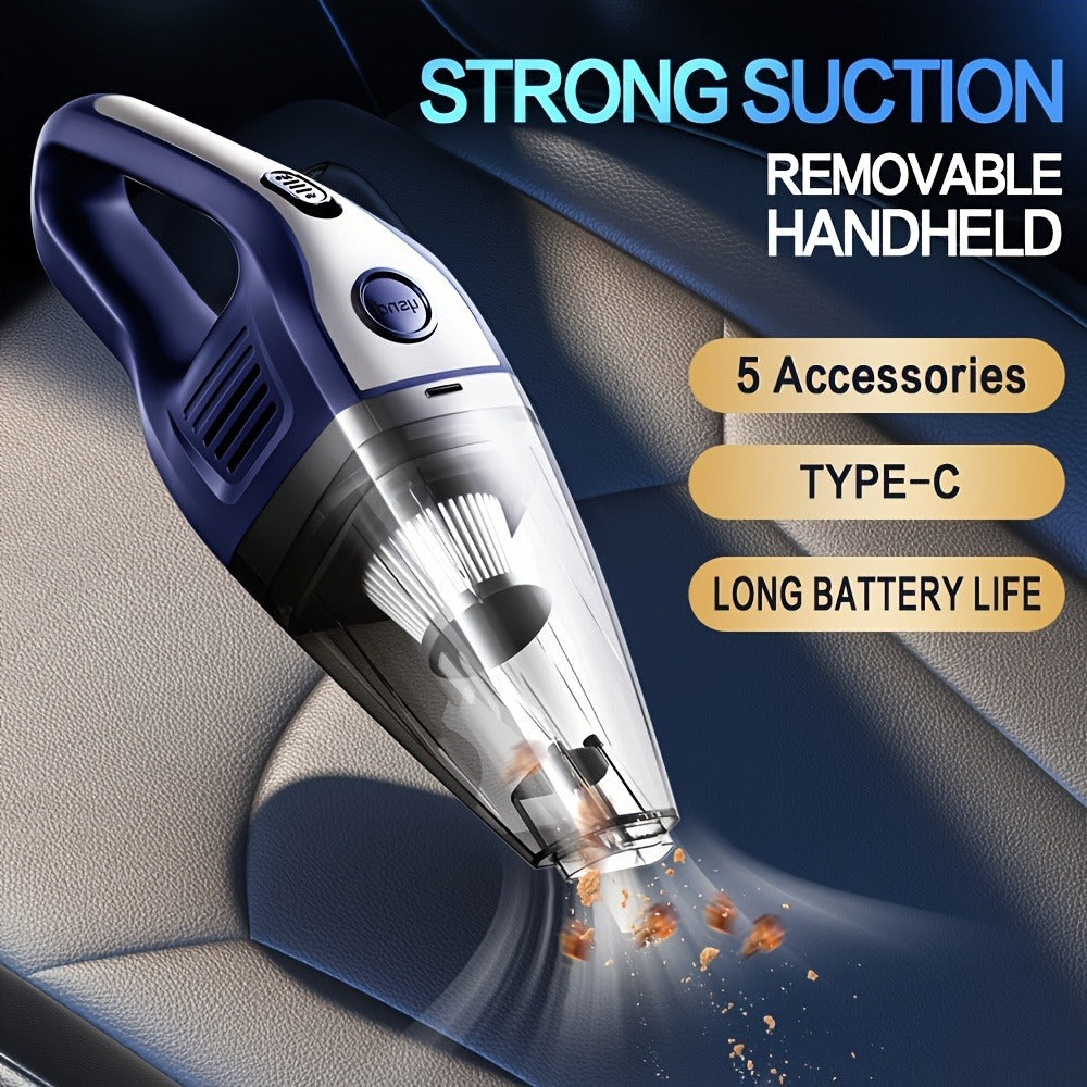 Handheld Cordless Vacuum Cleaner with Powerful Suction ¨C Portable USB Rechargeable Mini Vacuum with Multiple Accessories for Car, Home, Office & Tight Spaces