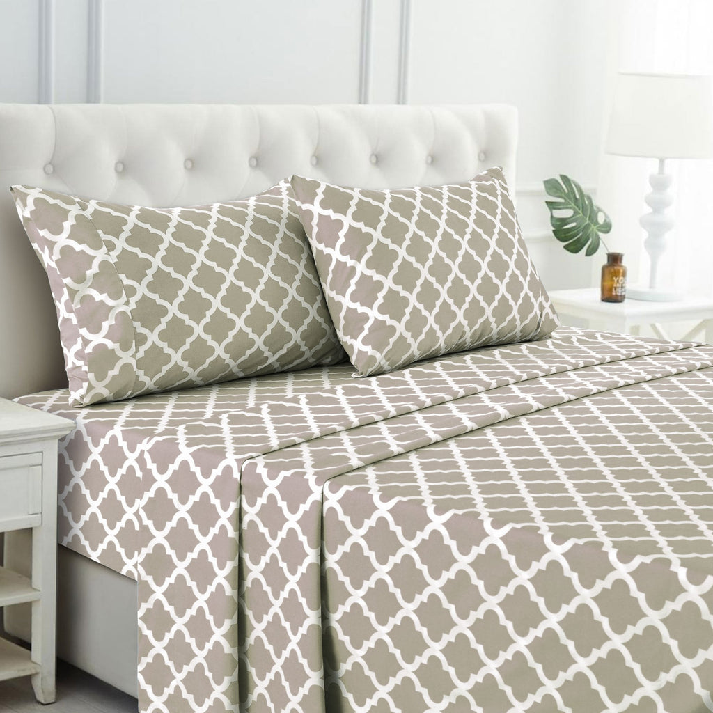 Brushed Polyester Bed Sheet Set 4 Piece 100% Polyester Soft Cooling Deep Pocket 16 Inch Wrinkle Fade Shrink Resistant Machine Washable Twin Full Queen King Cal King 8 Colors