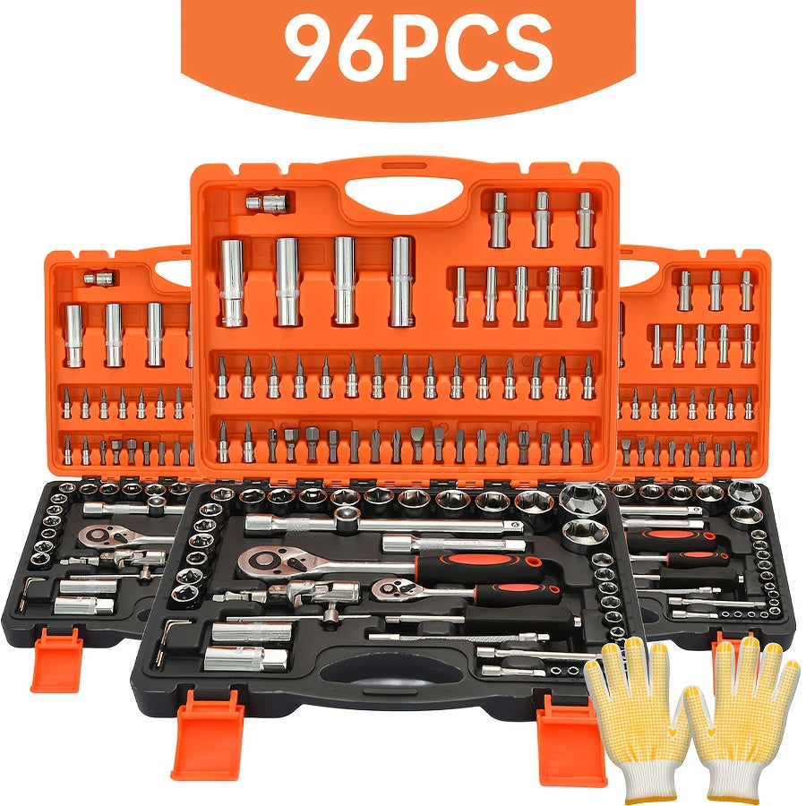 Ratchet Socket Wrench Set with Handle ¨C 50/53/96/123/218/999PCS | 3/8¡± Drive CR-V Steel | Metric & Imperial Sizes | Car Maintenance, Boat & Home Repair Tool Kit for Mechanics