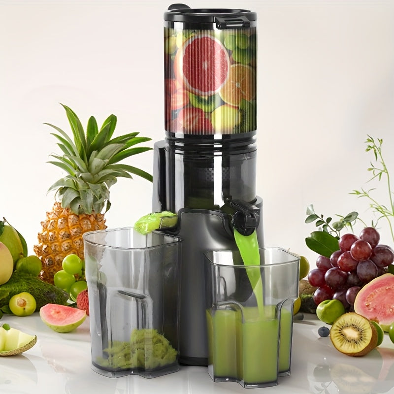 Cold Press Juicer Masticating ¨C 350W Slow Juicer with Wide Feed Chute, 50RPM Fine Grinding, High Juice Yield, Easy to Clean, Safe Bladeless Design for Whole Fruits & Vegetables, Black & Pink