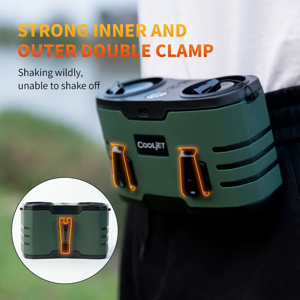 Portable Waist Fan 20000mAh ¨C Dual Vent 7W Brushless Motor, 10 Speed Levels, 4 Wearing Modes, LED Digital Display, USB-C Charging, Wearable Neck & Waist Cooling Fan for Outdoor Camping Hiking Fishing