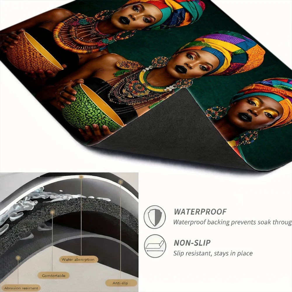 Stove Protector Mat African Tribal Pattern | Heat-Resistant Cooktop Cover for Gas Stove Induction Cooker & Oven | Reusable Non-Slip Kitchen Mat | Glass Countertop Washer Dryer Top Pad 28.35x20.47in