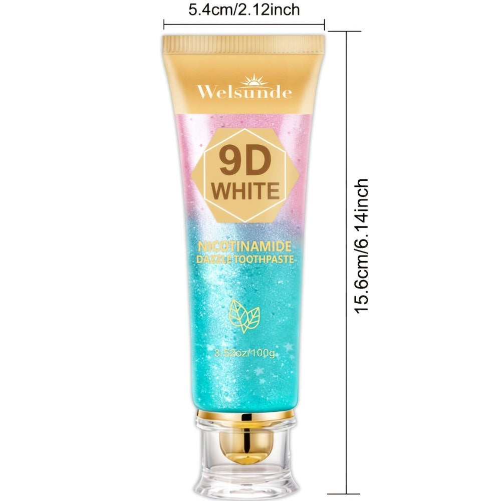 Niacinamide Toothpaste 9D Whitening Toothpaste for Stain Removal Fresh Breath Deep Cleansing Enamel Protection Minty Flavor Gentle on Gums Travel Size Oral Care for Women Men Daily Use