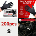 Nitrile Disposable Gloves 200 Count, Black Latex-Free Powder-Free Exam Gloves, Touchscreen Compatible, Chemical Resistant, Flexible Form-Fitting for Kitchen Automotive Industrial Medical Use, S M L XL