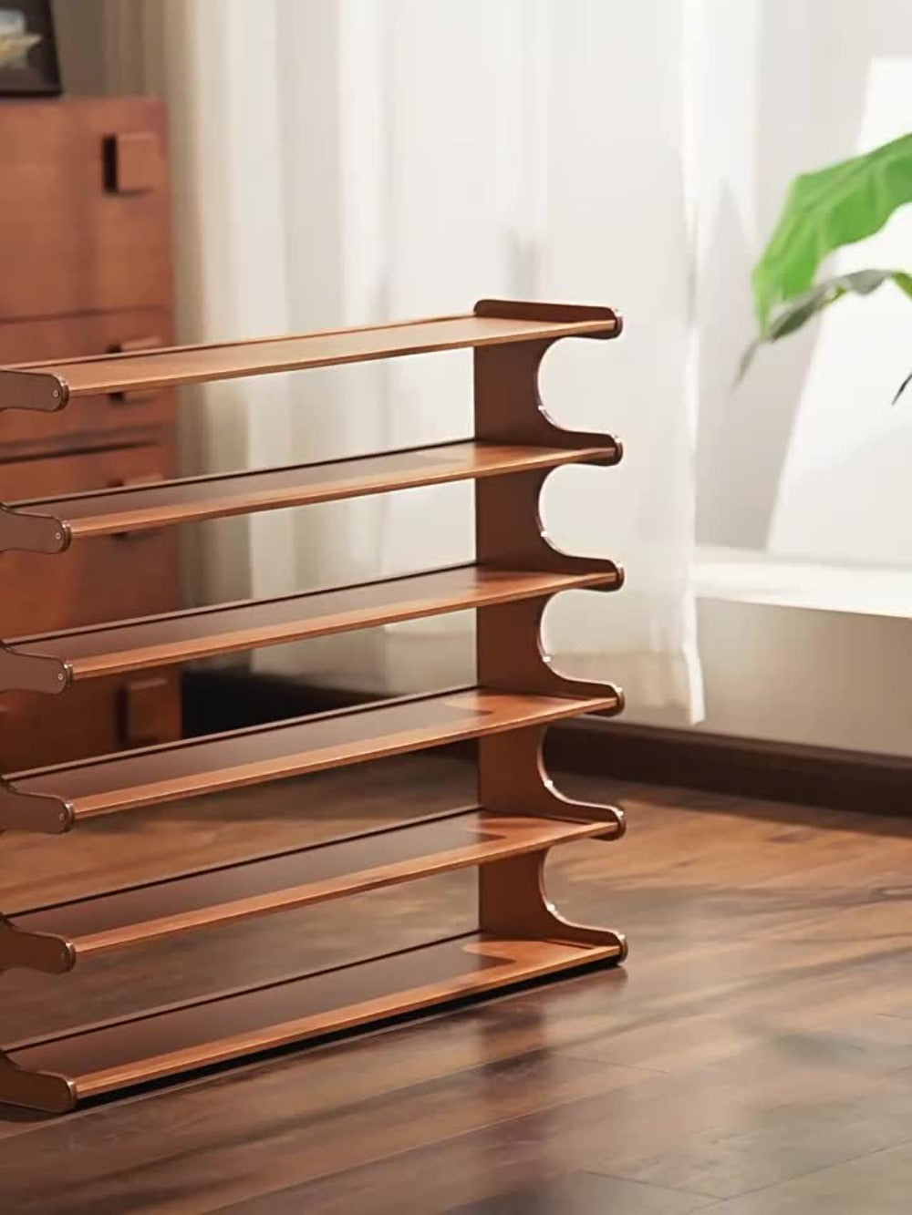 Bamboo Shoe Rack 3 5 6 Layer Widened Reinforced - Multi-Tier Shoe Storage Stand for Entryway Bedroom Living Room Garage, Space Saving Eco-Friendly Bamboo Shoe Organizer, Easy Assembly