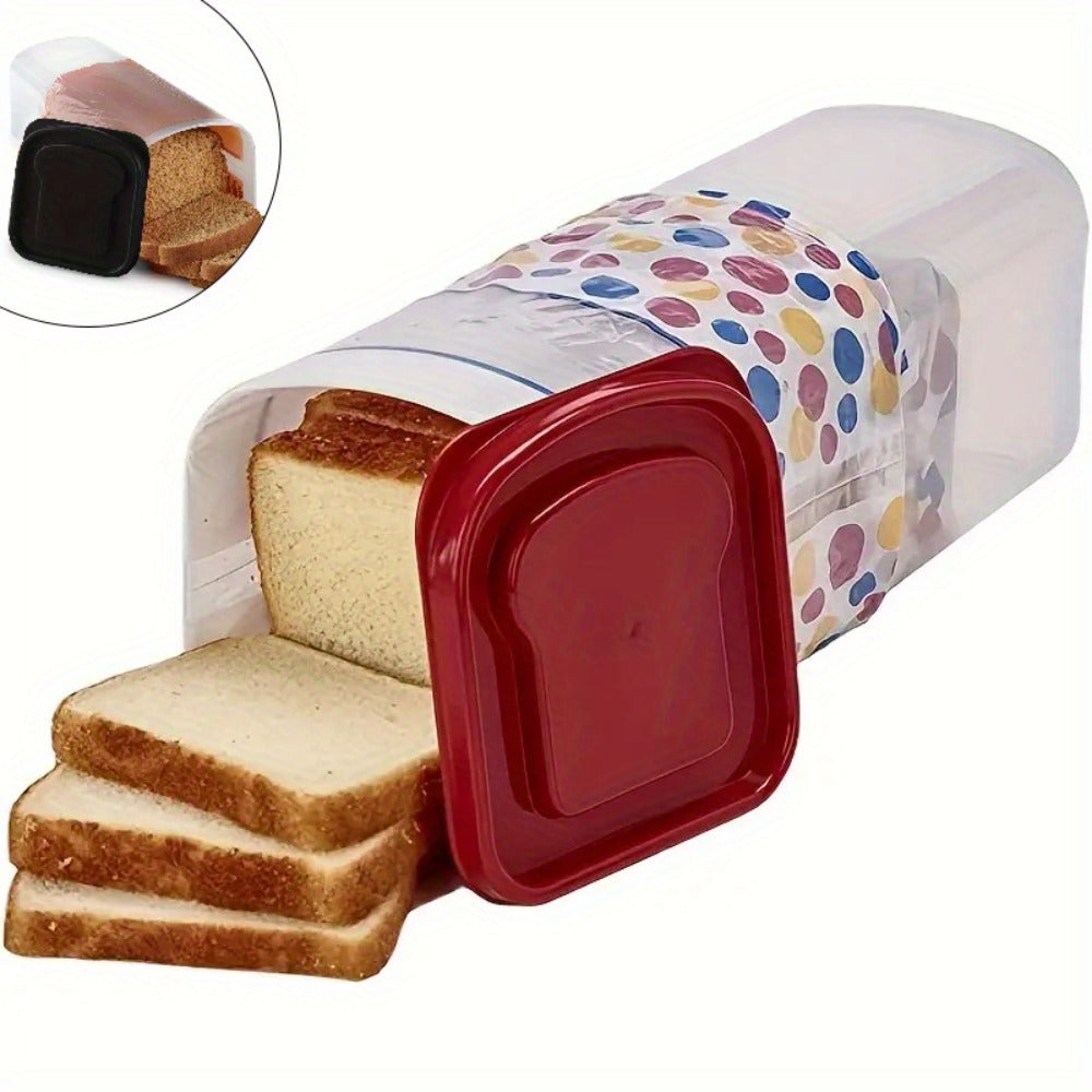 Bread Storage Container with Leak-Proof Lid - Stackable Spacious Toast Keeper Box Portable Reusable Food Storage for Kitchen Organization Camping Loaf Keeper