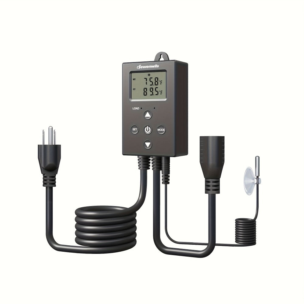 Digital Temperature Controller Thermostat Outlet Heating Cooling Mode 14¡ãF-140¡ãF LCD Display Buzzer Alarm 120V 10A 1200W for Freezer Greenhouse Reptile Aquarium Incubator Home Brewing
