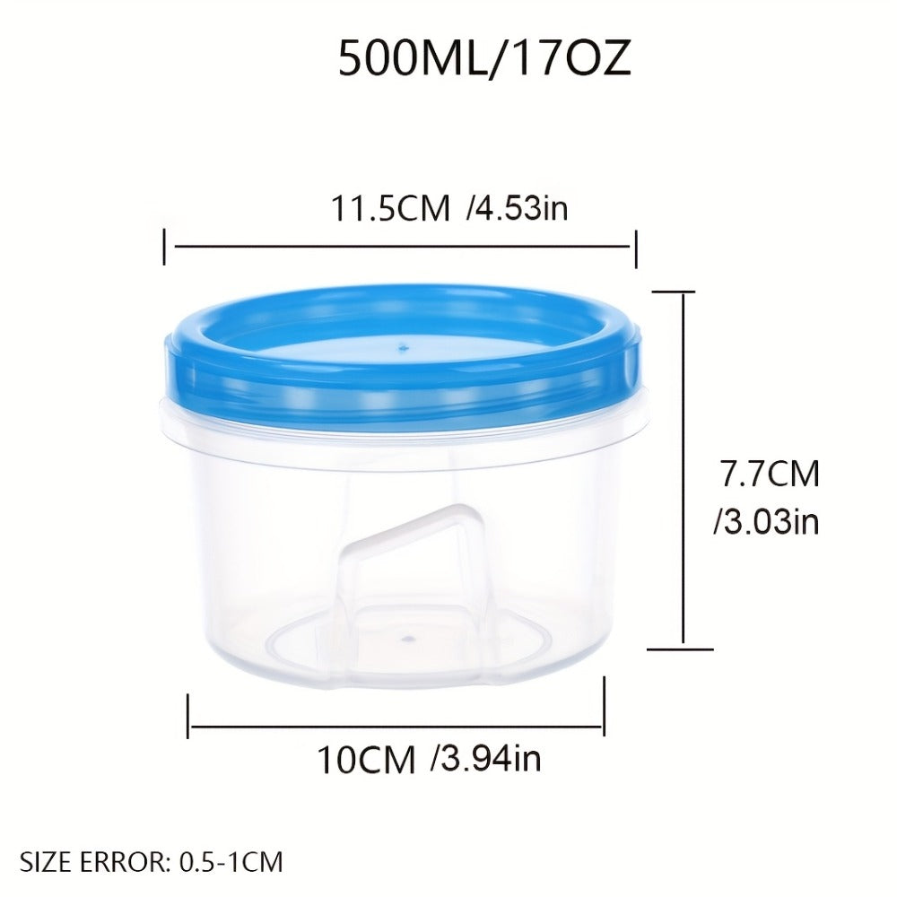 Stackable Food Storage Containers with Clip-on Lid 3pcs/6pcs Airtight Microwave Safe Transparent Canisters for Pantry Kitchen Office Travel