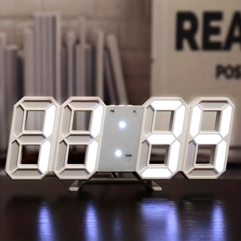3D LED Digital Alarm Clock Colorful Night Light Home Decor Bedroom Desk Clock USB Powered