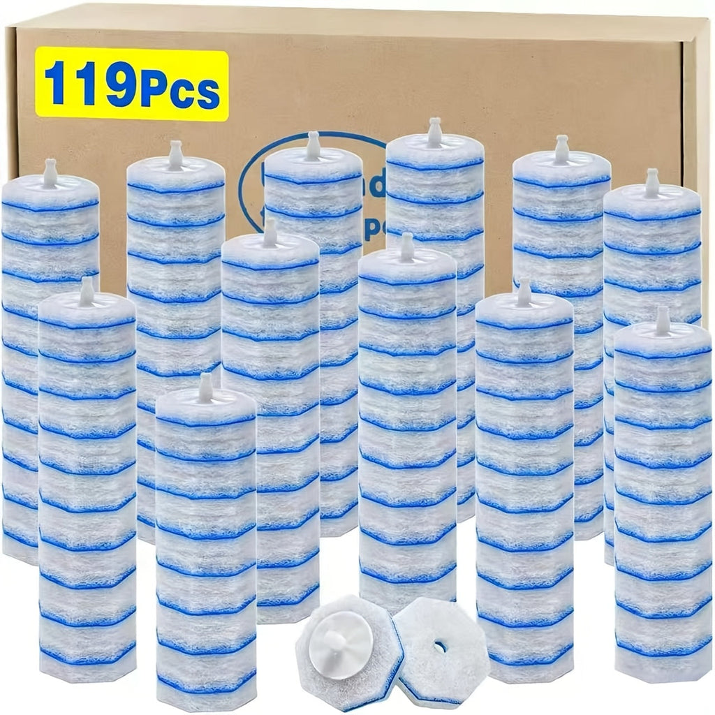 Toilet Brush Refills Compatible with Clorox Toilet Wand Replacement Heads Upgraded Fiber Scrubbing Pads for Toilet Bowl Cleaning 20 50 119 Count No Handle