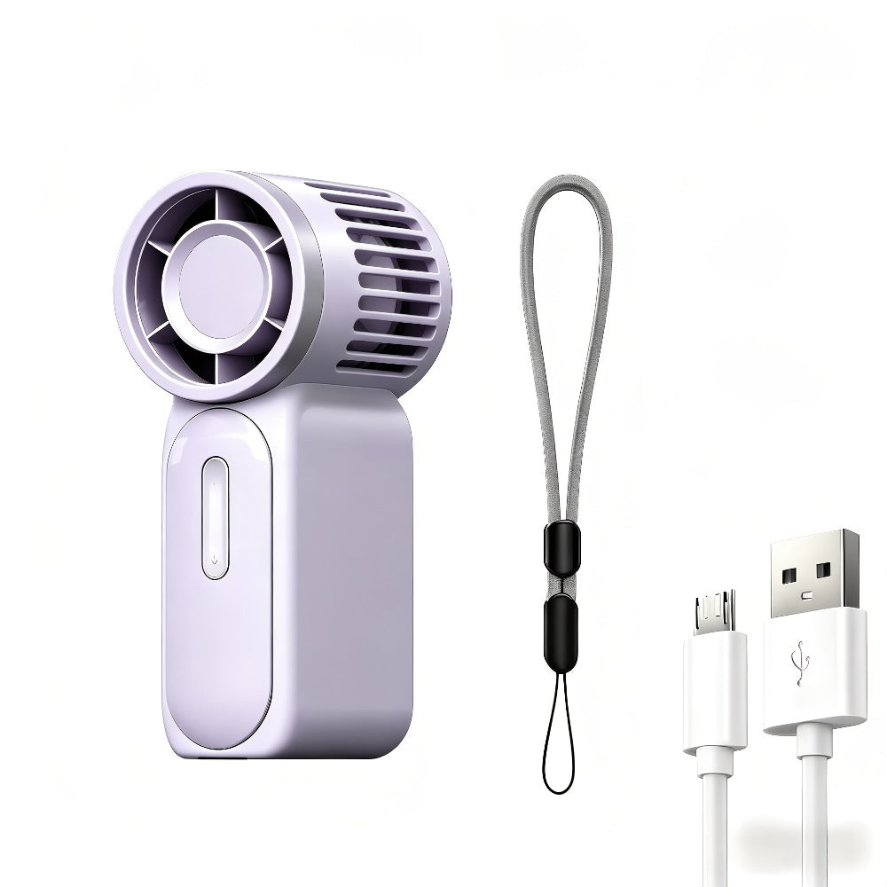 Handheld Ice Pack Fan High-Speed Semiconductor Cooling | 100-Speed Digital Display Turbo Fan with LED Light, Foldable Portable Design for Outdoor, Travel & Daily Use ¨C Purple, Beige, Pink, Black & White