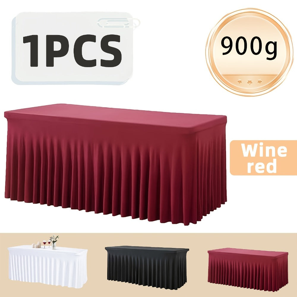 Tablecloth with Skirt for Rectangular Tables ¨C Anti-Wrinkle Table Cover in Black, White & Red, Elegant Table Skirt for Wedding, Birthday, Christmas, Halloween, Thanksgiving & Party Events, 1 or 2 Pack