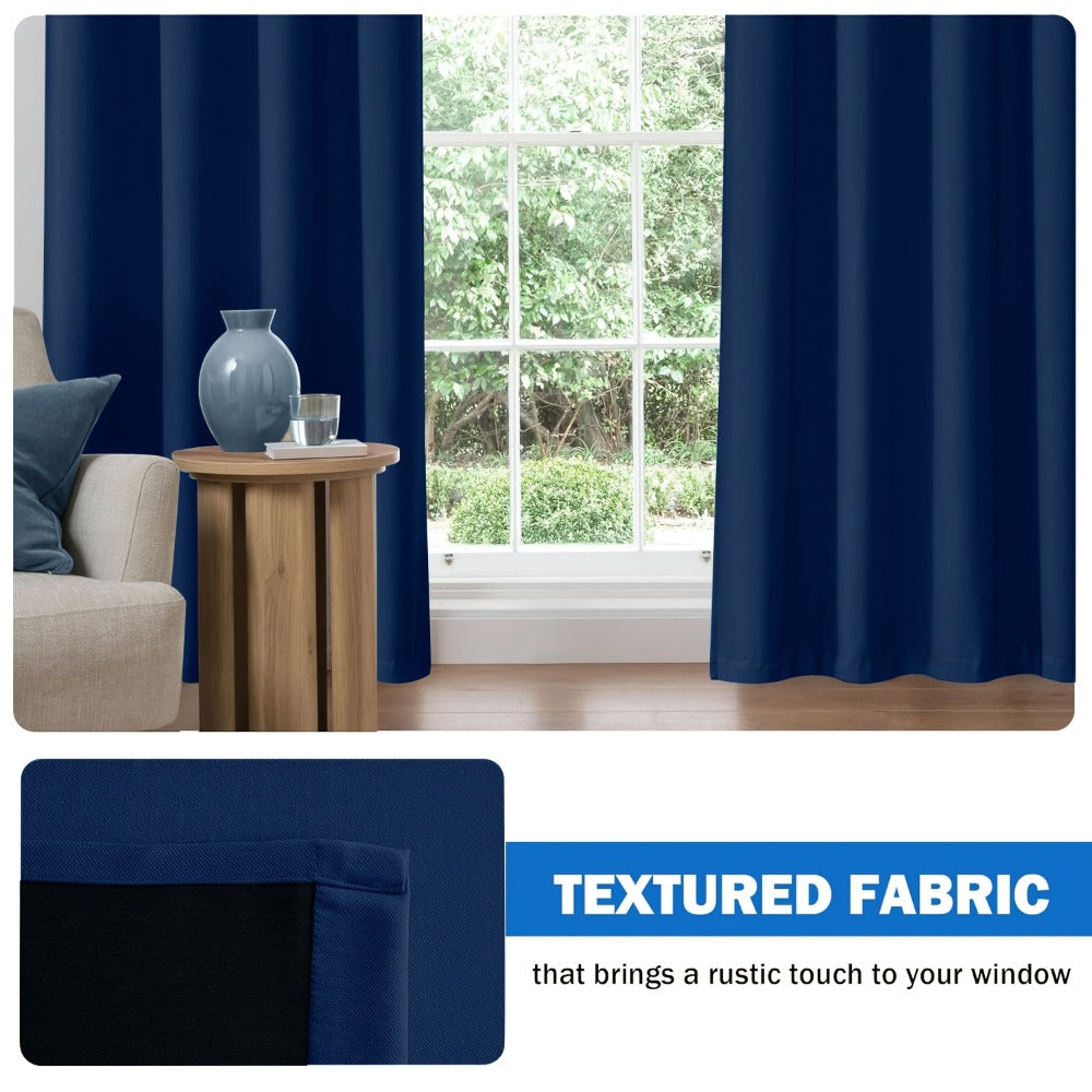 Blackout Curtains 4 Panels Thermal Insulated Room Darkening Drapes ¨C Rod Pocket, Energy Saving, Solid Color for Bedroom & Living Room, 7 Colors & Multiple Sizes