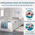 Shower Chair for Elderly Heavy Duty 400 lbs Transfer Bench with Safety Belt Non-Slip Adjustable Height Tool-Free Assembly Bath Seat for Disabled Recovery Seniors 39 Inch Extra Long Shower Bench Bathtub Transfer Chair