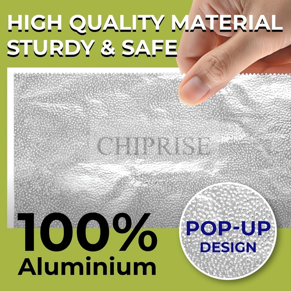 Pre-Cut Aluminum Foil Sheets 200-Count 9x10.75 Inch Pop-Up Dispenser Box Heavy Duty Foil for Baking Grilling Roasting Cooking Food Storage Restaurant