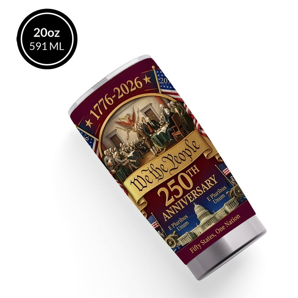 Travel Tumbler 20oz 250th Anniversary Whiskey Bottle Design Stainless Steel Insulated Cup with Lid & Straw Hot Cold Drinks Gift for Men Collectors Father's Day