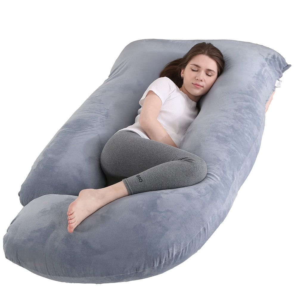Maternity Pillow Full Body Pillow J-Shaped Pregnancy Pillow with Removable Cover Back Leg Tummy Support Multiple Styles & Sizes