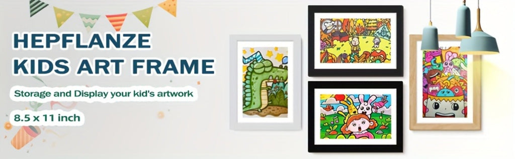 Kids Art Frame Changeable Front-Opening Display ¨C Children Artwork Picture Frame for 8.5x11 & 10x12.5 Drawings, Paintings & School Projects, Perfect Christmas & Holiday Gift, White / Wood / Black, 2/4/8 Pack