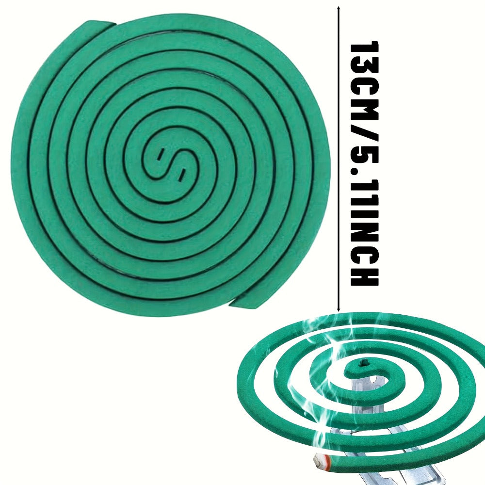 Lemongrass Spiral Incense Coils 10 Pack - Large Natural Long-Lasting Herbal Incense for Outdoor Patio, Camping, Garden, Meditation & Summer Evenings, Fresh Aromatherapy Scent