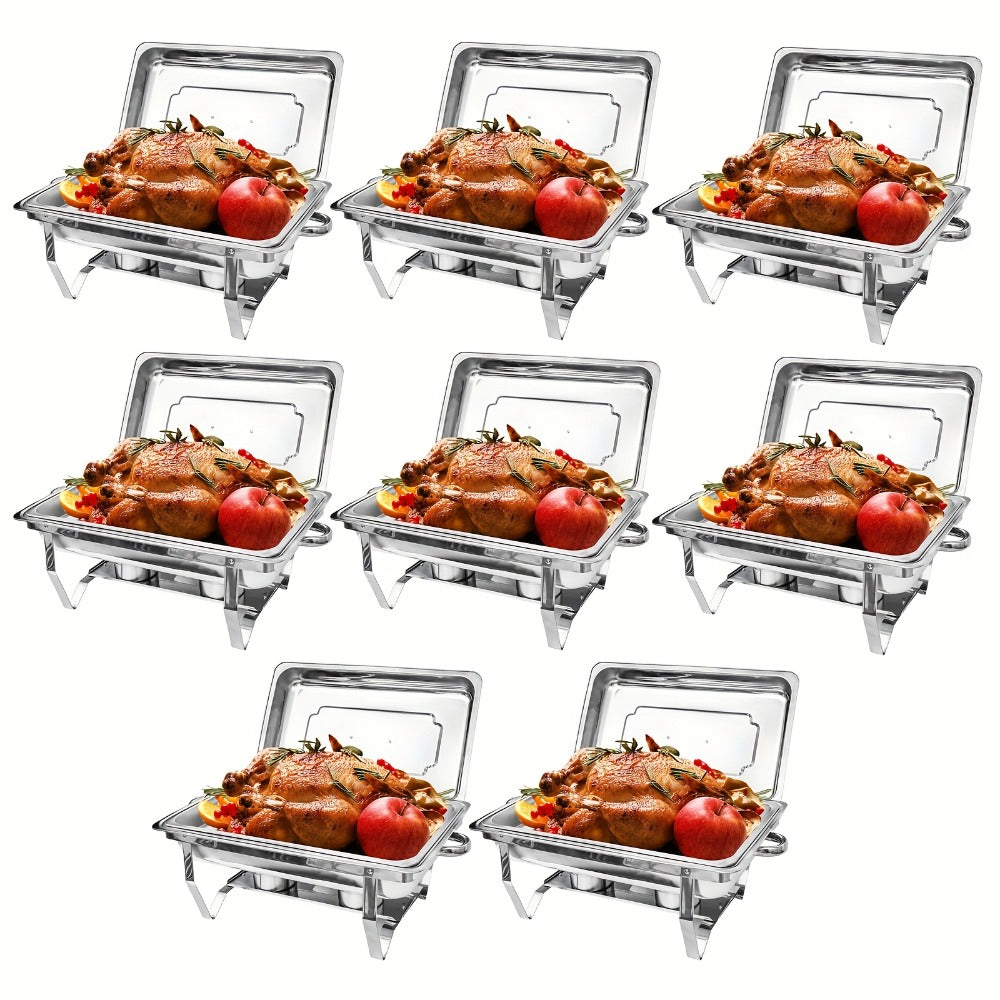 Chafing Dishes Buffet Set 9QT Stainless Steel Food Warmer Trays for Parties Hotel Christmas - 1/2/4/6/8 Pack