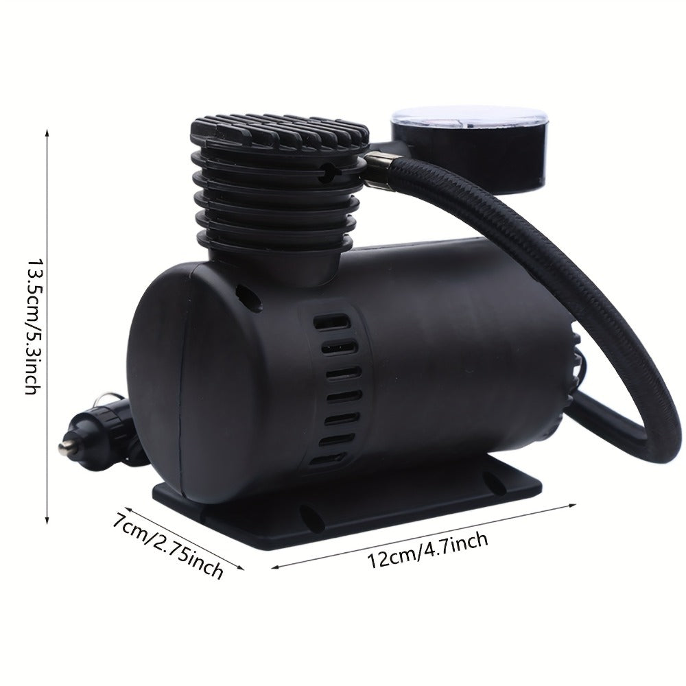 12V Car Tire Inflator Pump 300PSI, Portable Air Compressor for Car Truck Motorcycle Bike Tires, No Battery Needed, Metal Body Compact Design, Digital Pressure Gauge, Emergency Tire Pump for Sports Balls