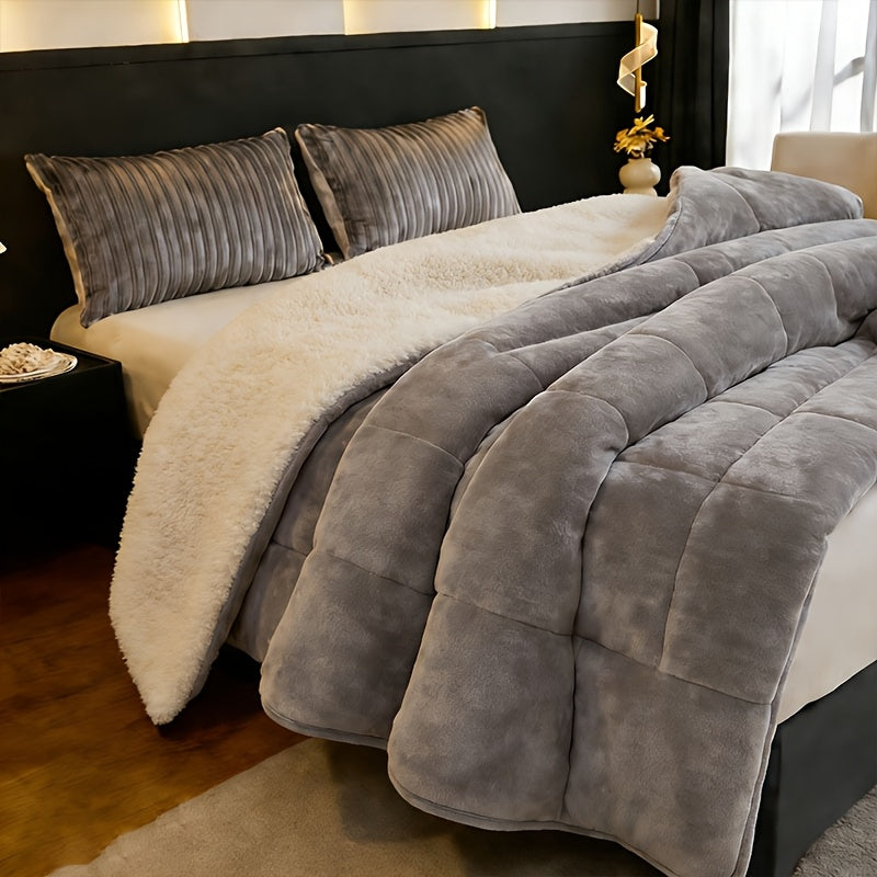 Sherpa Fleece Comforter Set Extra Thick Plush Microfiber Reversible Soft Warm Luxury Bed Blanket Twin XL Full Queen King 10 Colors Lightweight Cozy Bedding