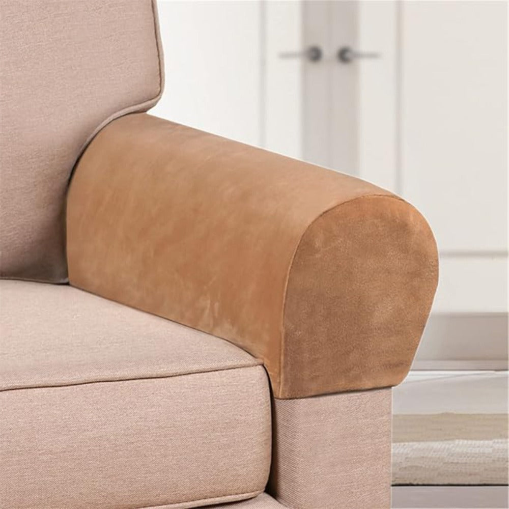 Stretch Armrest Covers for Chairs Sofa Couch 2 Pcs Spandex Elastic Arm Covers Slipcovers Plaid Pattern Furniture Protector for Living Room Recliner Armchair Home Decor