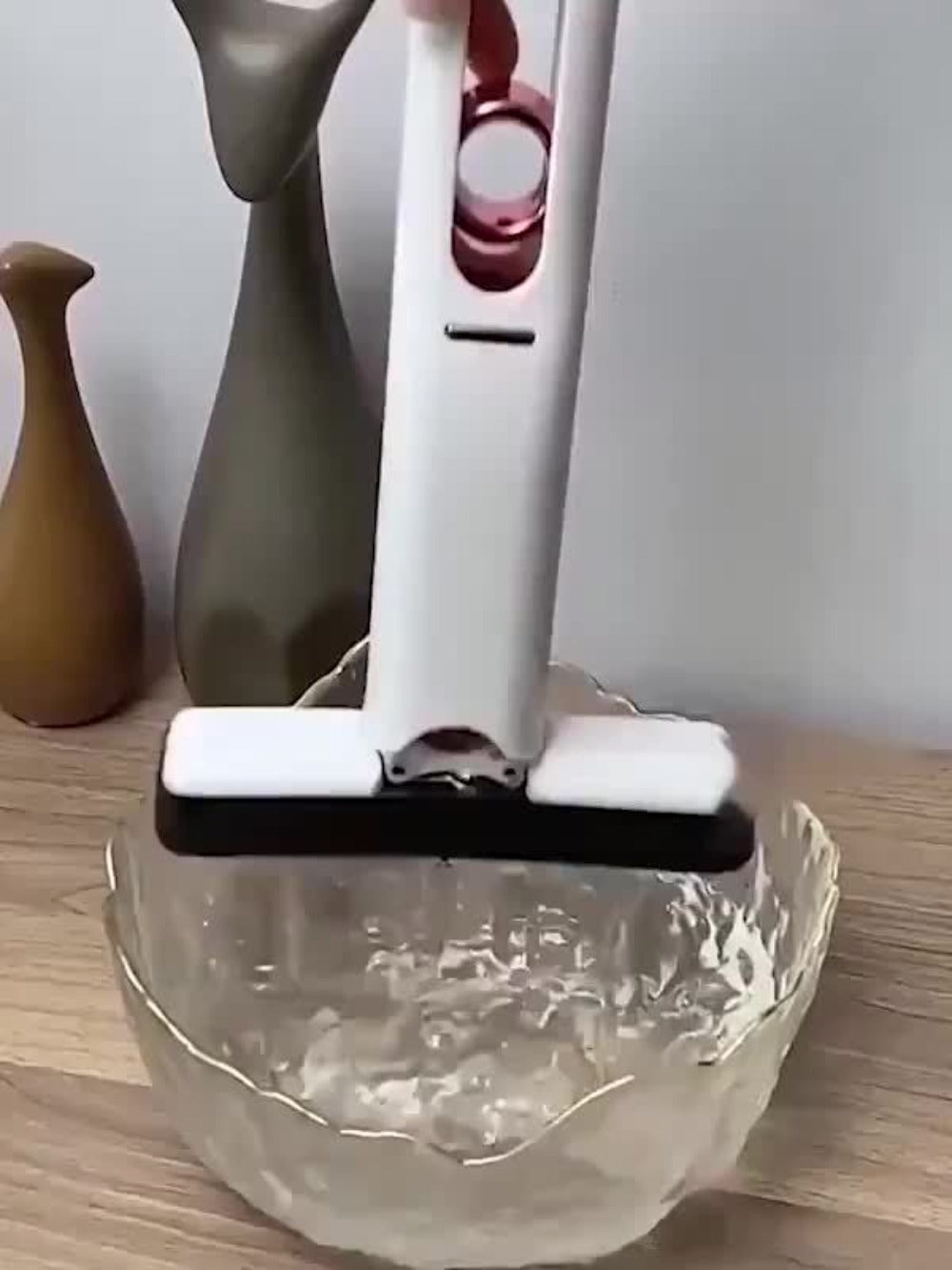 Mini Sponge Mop with Adjustable Handle & 4 Reusable Heads ¨C Self-Squeezing Portable Cleaning Mop for Bathroom, Kitchen, Car & Window