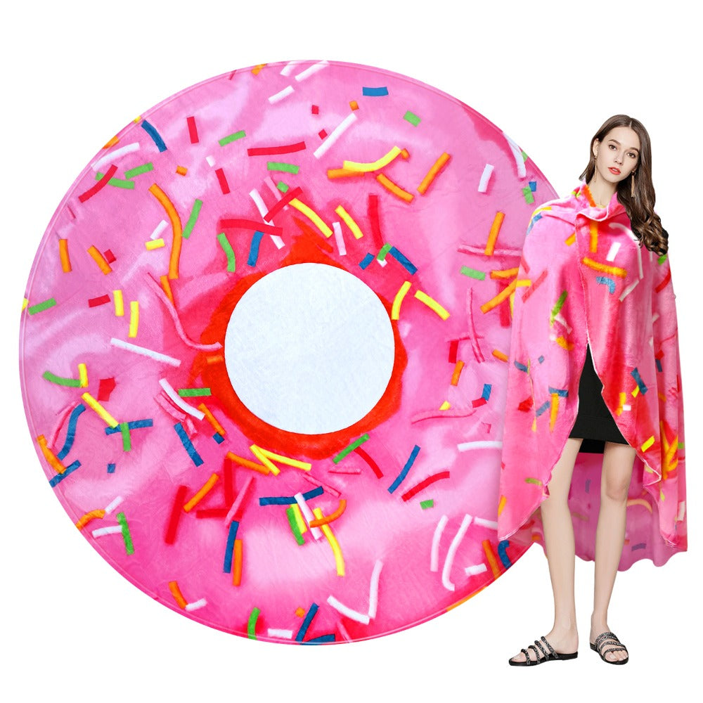 Food Print Flannel Throw Blanket - Funny Pizza Donut Pancakes Digital Print 250GSM Soft Cozy Lightweight All-Season Foodie Throw for Couch Sofa Bed Office Camping Travel