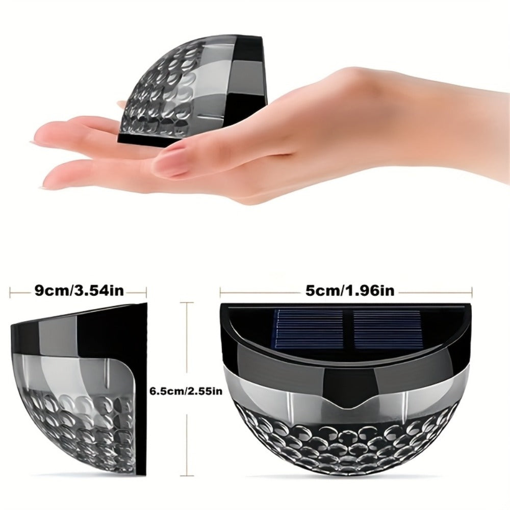 Solar Fence Lights Outdoor 6 Pack IPX4 Waterproof Solar Wall Lights Rechargeable for Porch Patio Deck Garage Security Lighting Decoration