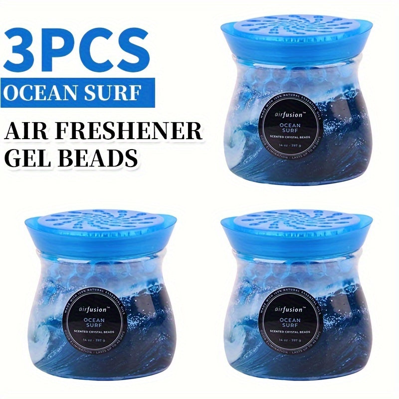 Air Freshener Scented Beads 3-Pack ¨C Long-Lasting Fragrance Beads, Multi-Purpose Odor Eliminator for Home, Car, Closet, Bathroom & Office, Essential Oil Aromatherapy, 6 Scents Available