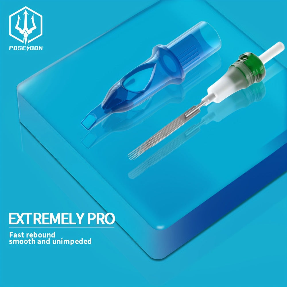Tattoo Cartridge Needles 50Pcs Mixed Sizes - POSEIDON V3 Assorted Sterilized Cartridge Needles with Membrane Safety System 1203RL 1205RL 1207RL 1209RL 1207RM 1209RM 1205RS 1207RS 1209RS 1207M1