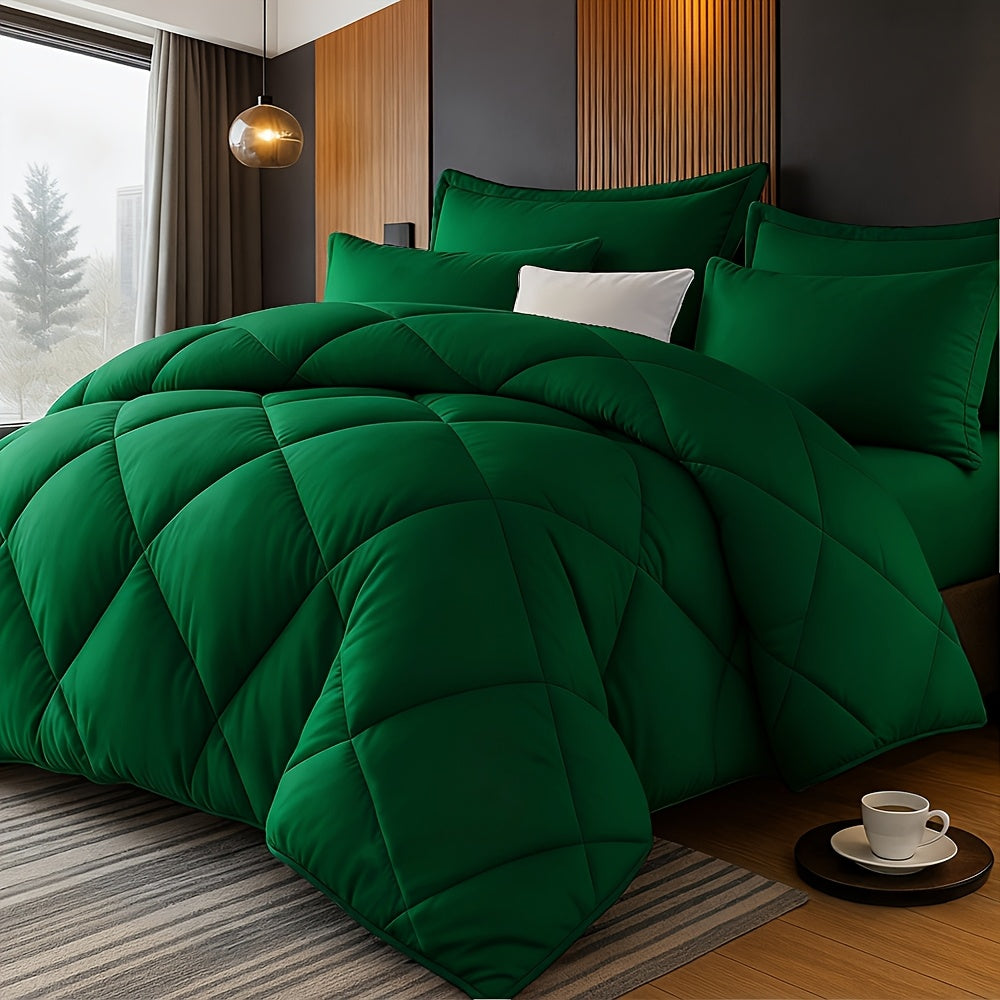 Comforter Set 2/3 Piece - Diamond Grid Quilted Down Alternative Comforter with Pillowcases, Soft Microfiber Breathable All Season Bedding Set, Twin Queen King, Multiple Colors