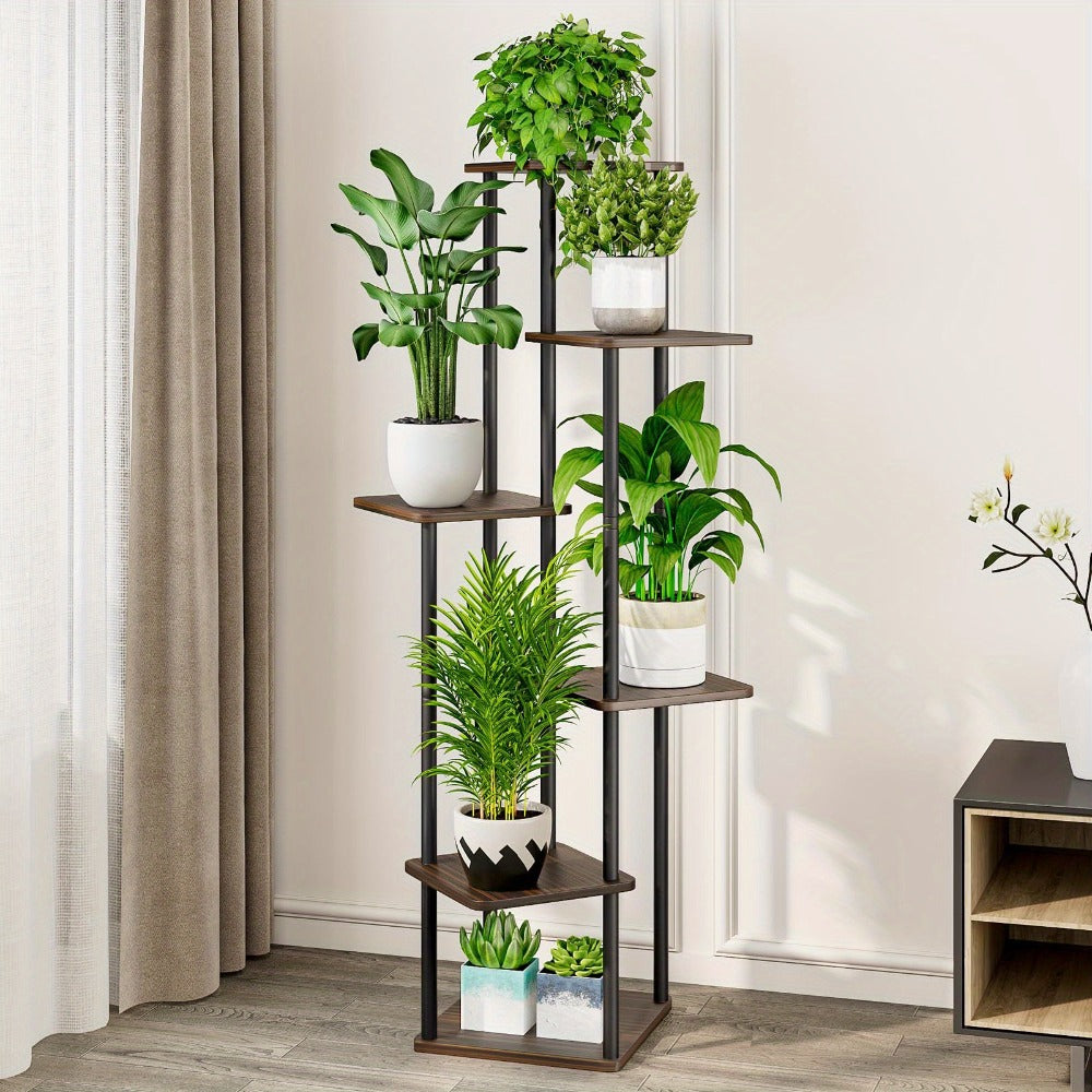 Plant Stand Indoor Multi Tier Corner Metal Flower Stand Tall Plant Shelf for Living Room Bedroom Patio Garden Balcony 5 Tier 7 Tier 9 Tier Black White Black Oak Utility Rack