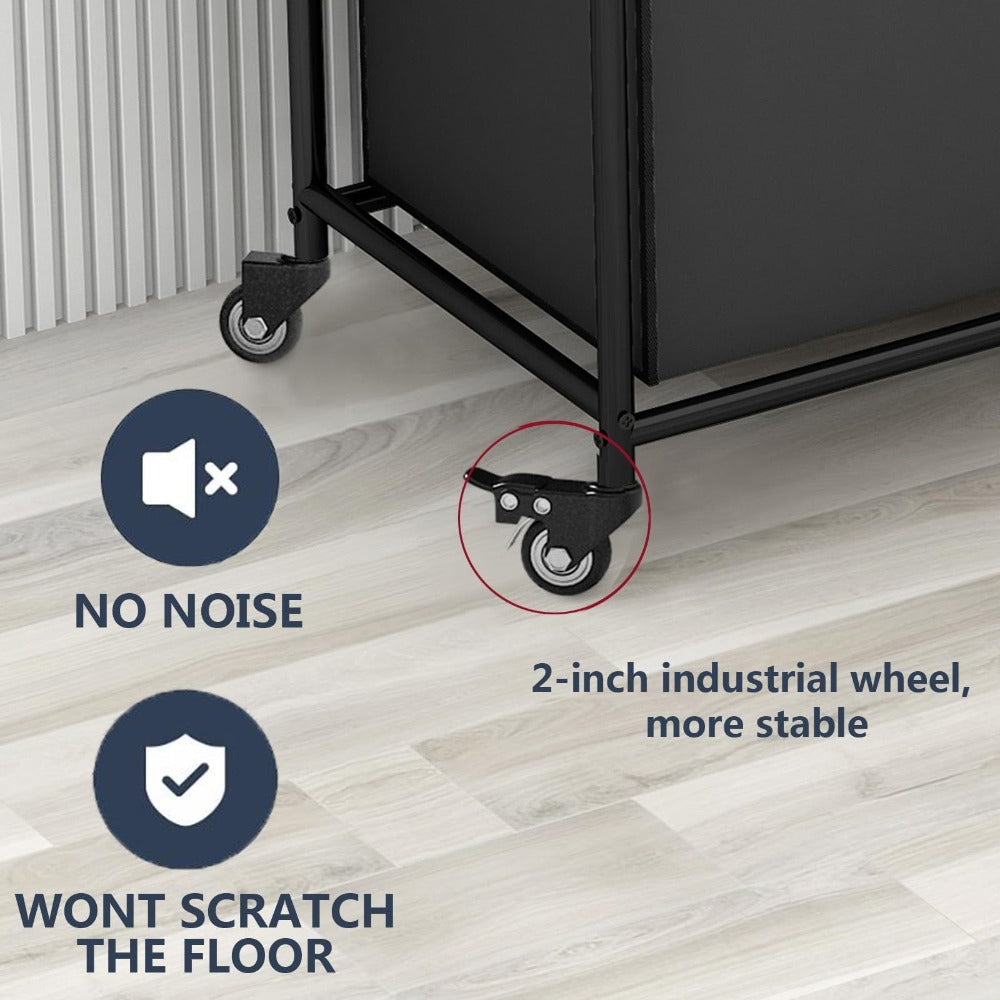 Laundry Hamper Cart with 4-Bag Sorter, Heavy-Duty Rolling Lockable Wheels & Removable Bags ¡ª Laundry Basket Organizer for Bedroom, Bathroom & Laundry Room | Beige, Gray, Black, Assorted