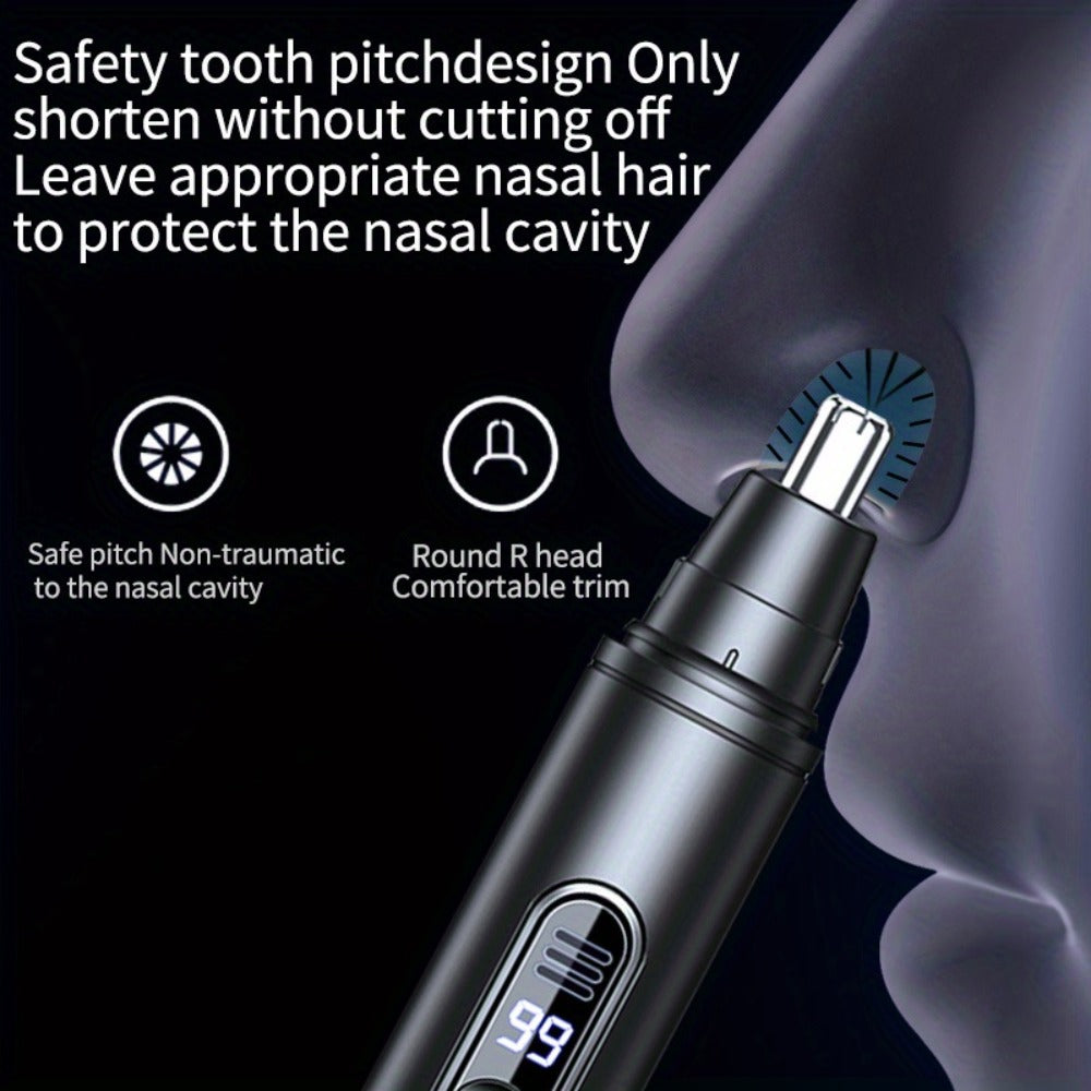 Electric Nose Trimmer with LED Display ¨C USB Rechargeable Painless Facial Hair Removal Device for Men & Women, Nose Ear & Eyebrow Trimmer, Upgraded Grooming Tool, Ideal Gift